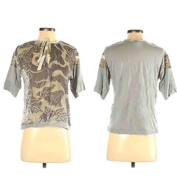 TINY Velour Animal Print Burnout Top M - Picture 1 of 7